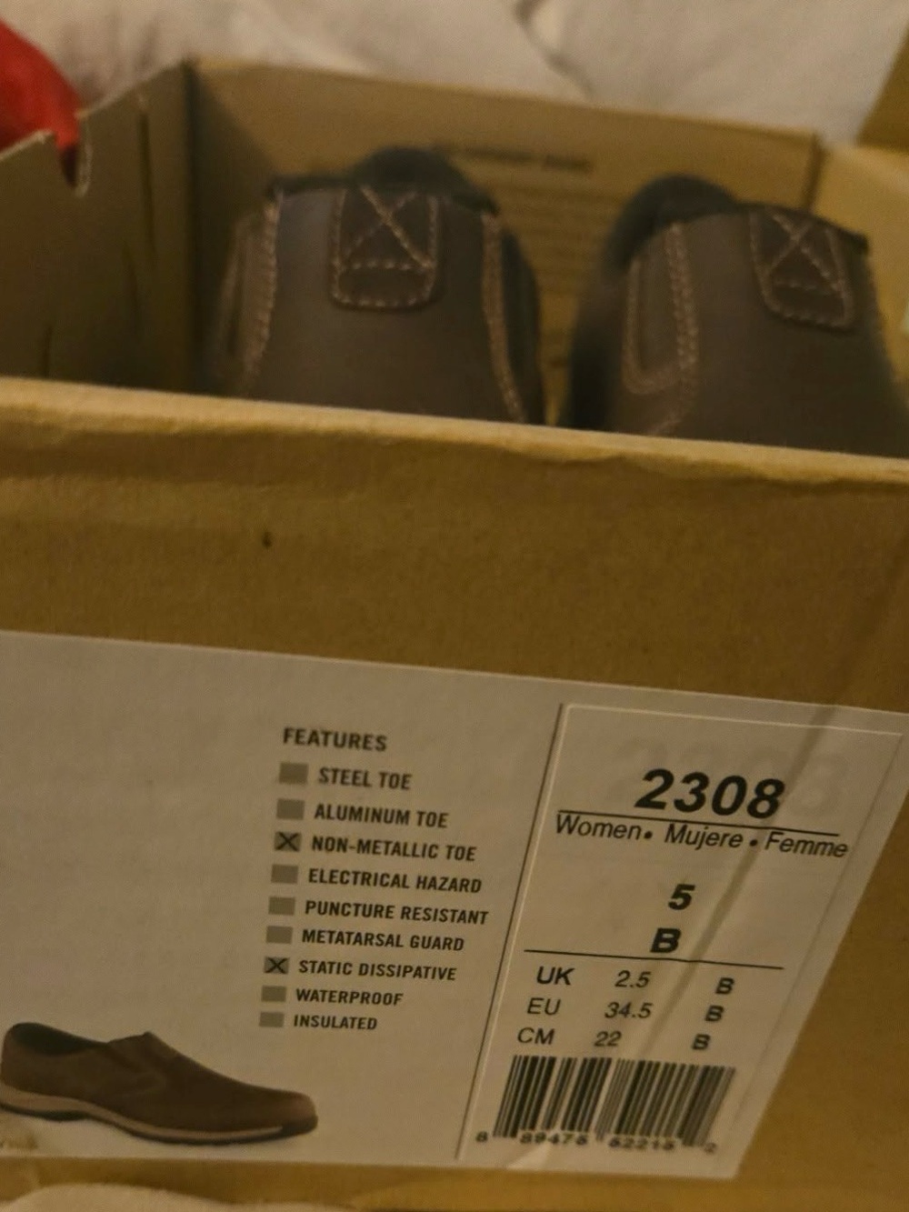 Women’s Brown Slip-On Work Shoes - Picture 3 of 4